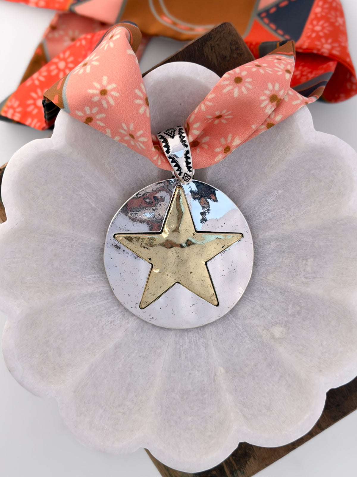 Gold Star Medallion Scarf Slide