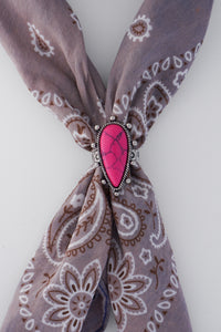 Western Stretch Scarf Slide- Pink Crescent