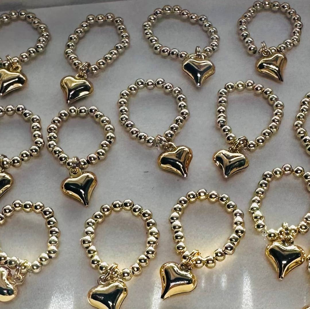 Gold Heart Bandana Stretch Charm