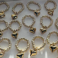 Gold Heart Bandana Stretch Charm