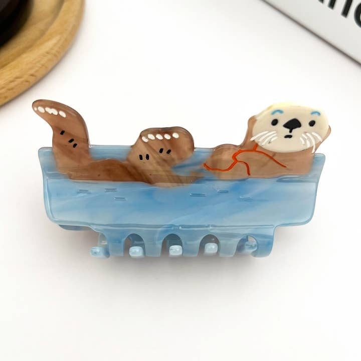 Sleeping Sea Otter Hair Clip