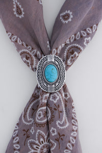 Oval Turquoise Concho Scarf Stretch Ring