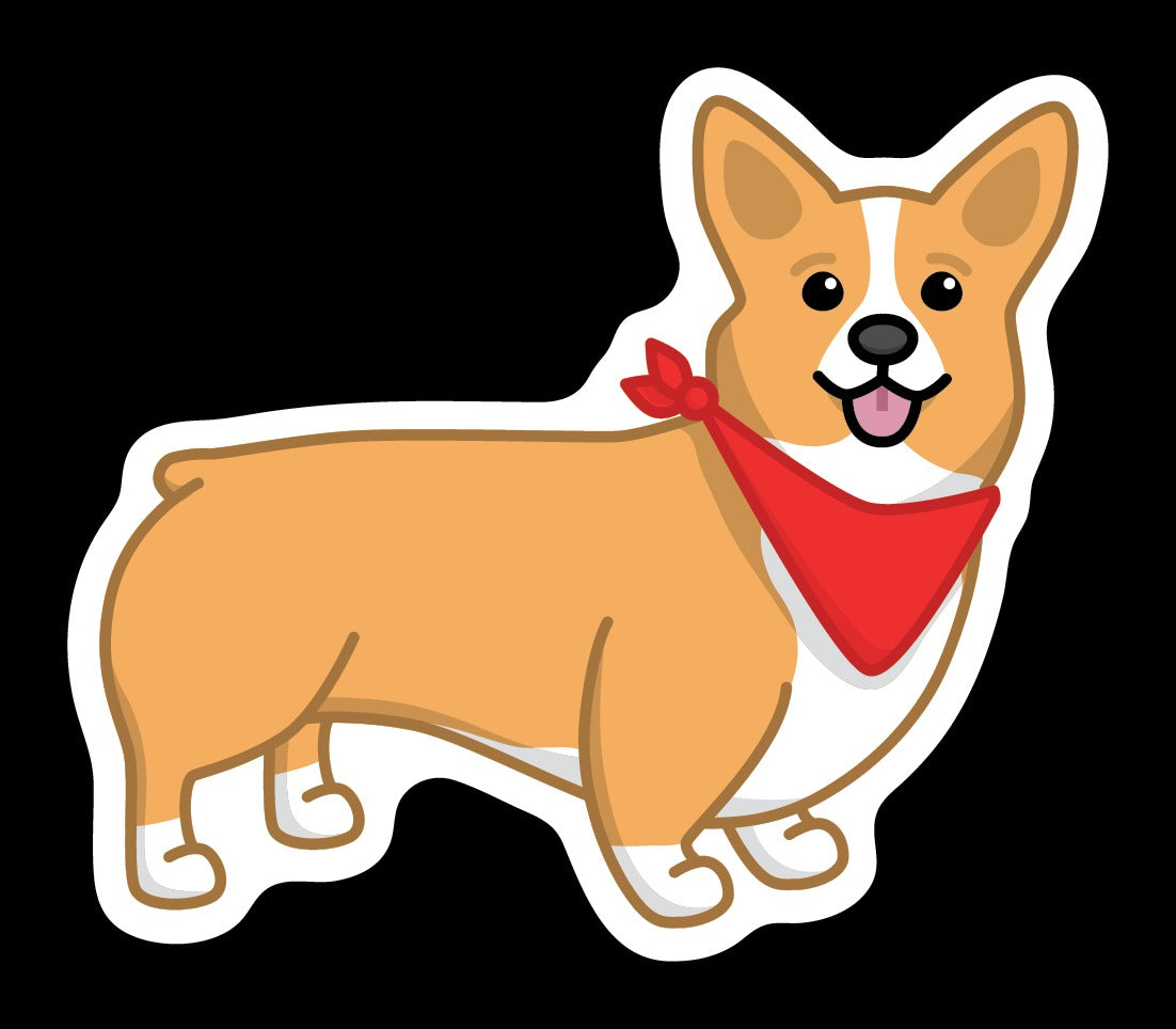 Corgi With Bandana Sticker