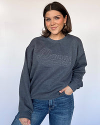 Vintage "Dawgs" Tone on Tone Embroidered Sweatshirt