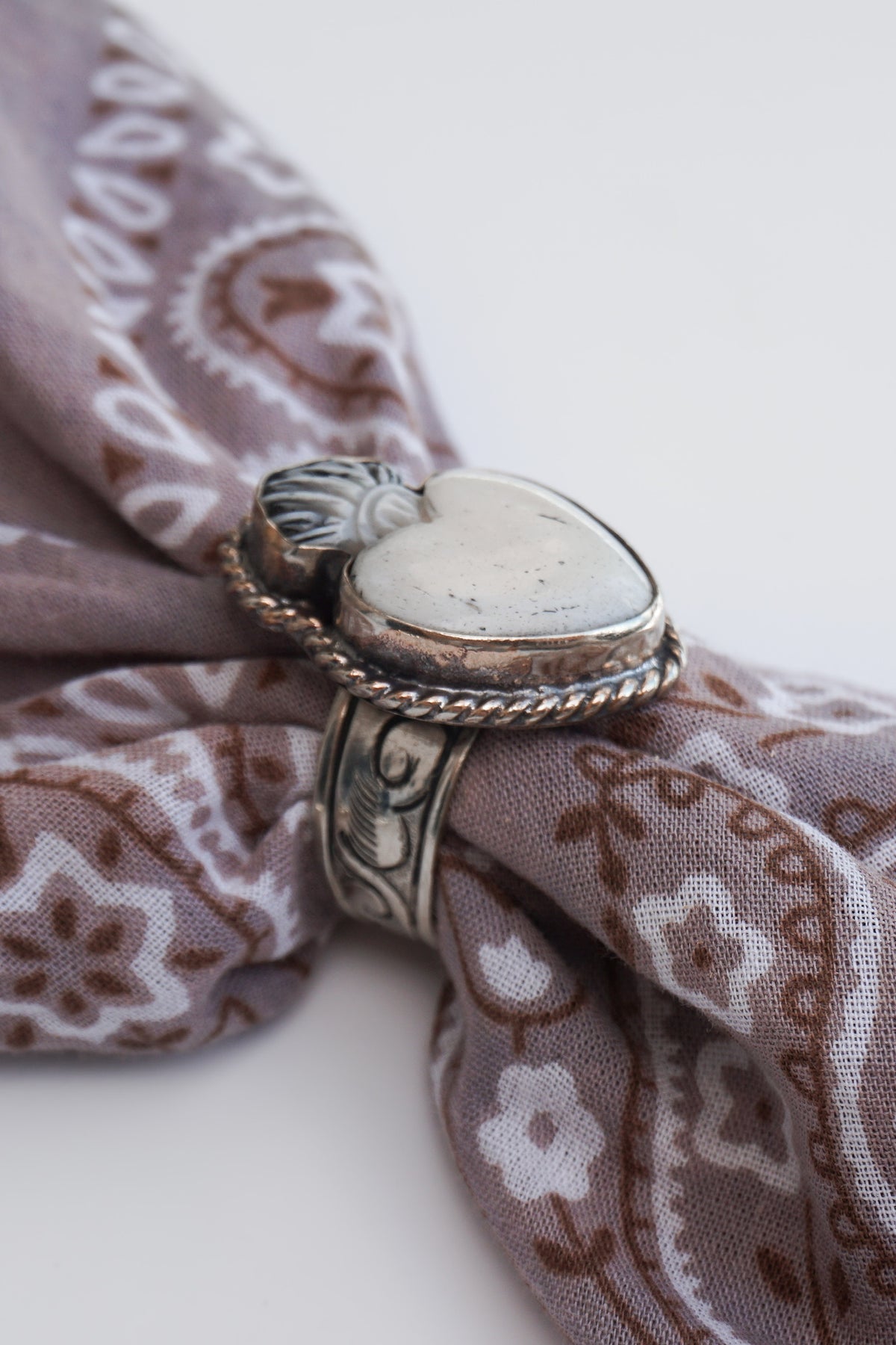 Crowned Heart Scarf Ring