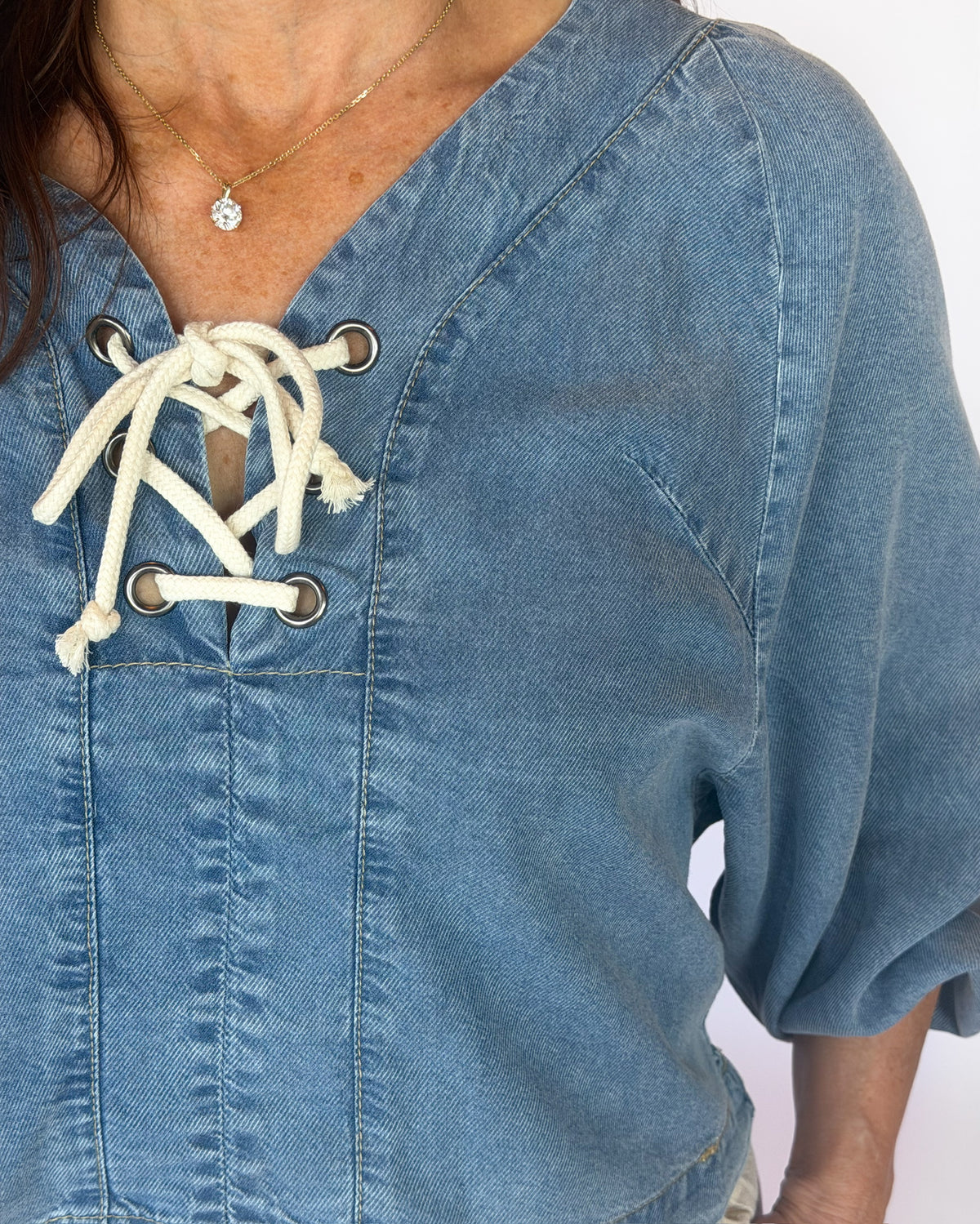Driftwood Lace-Up Top