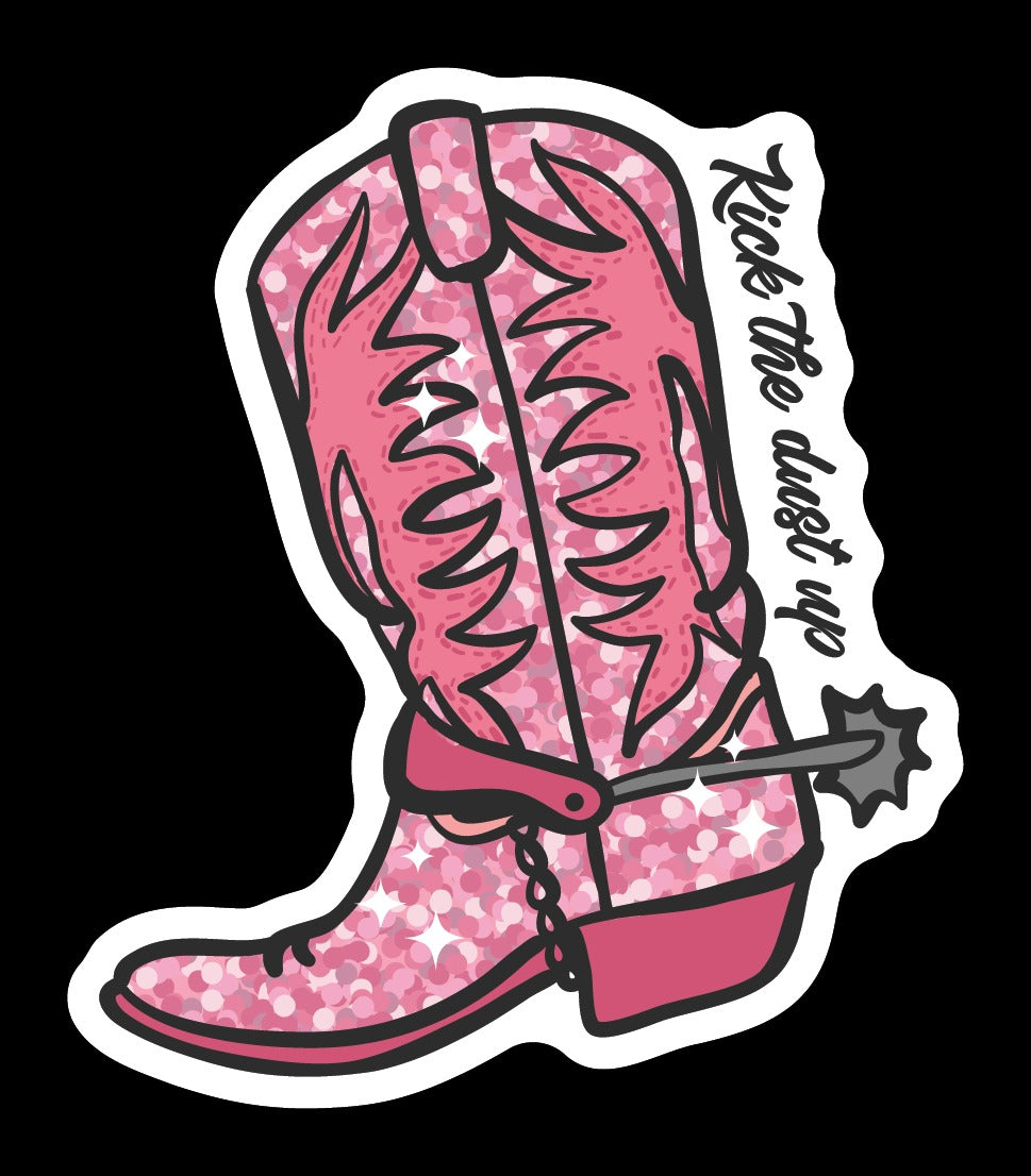 Kick The Dust Up Pink Boot