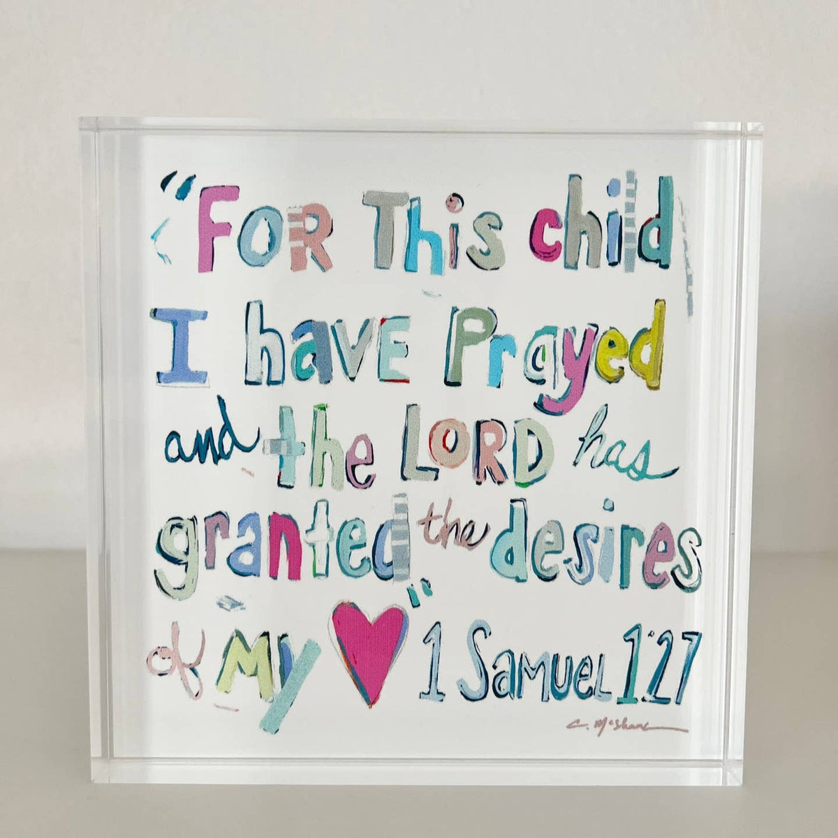 "1 Samuel 1:27 Verse" Acrylic Shelfie
