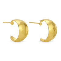 Small Rounded Hammer Hoop Earrings