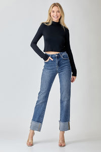 Ellen Straight Cuffed Jeans