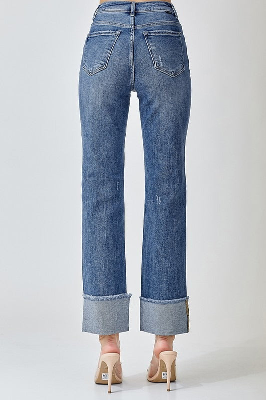 Ellen Straight Cuffed Jeans