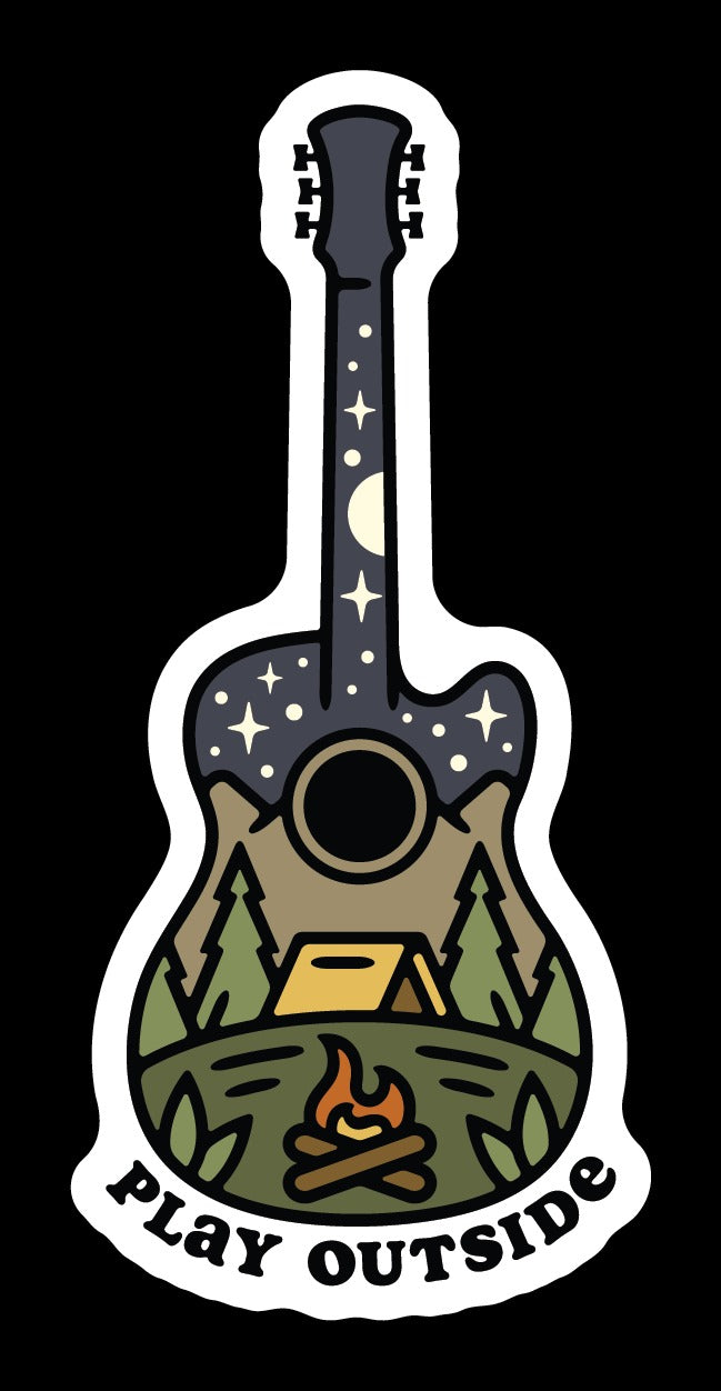 Play Outside Guitar Sticker