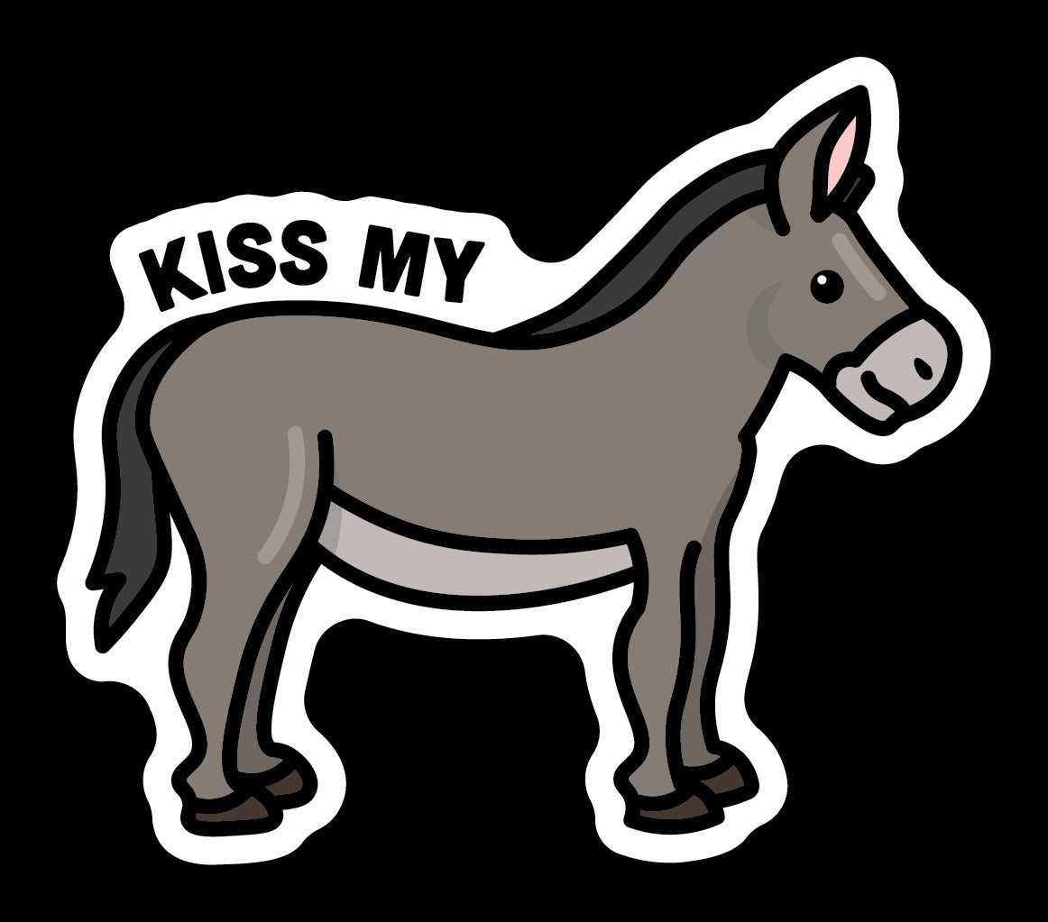 Kiss My Donkey Sticker