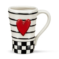 Checker Red Heart Mug