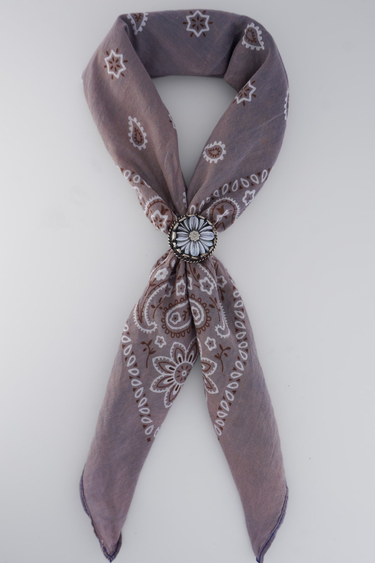 Silver Flower Scarf Ring