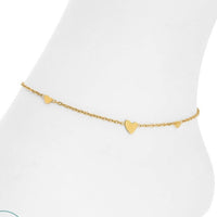 Sweetly Delicate Heart Anklet- Water Resistant