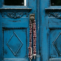 Wendi White & Maroon Adjustable Strap