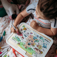 Mini Coloring & Doodle Mats-American Animals