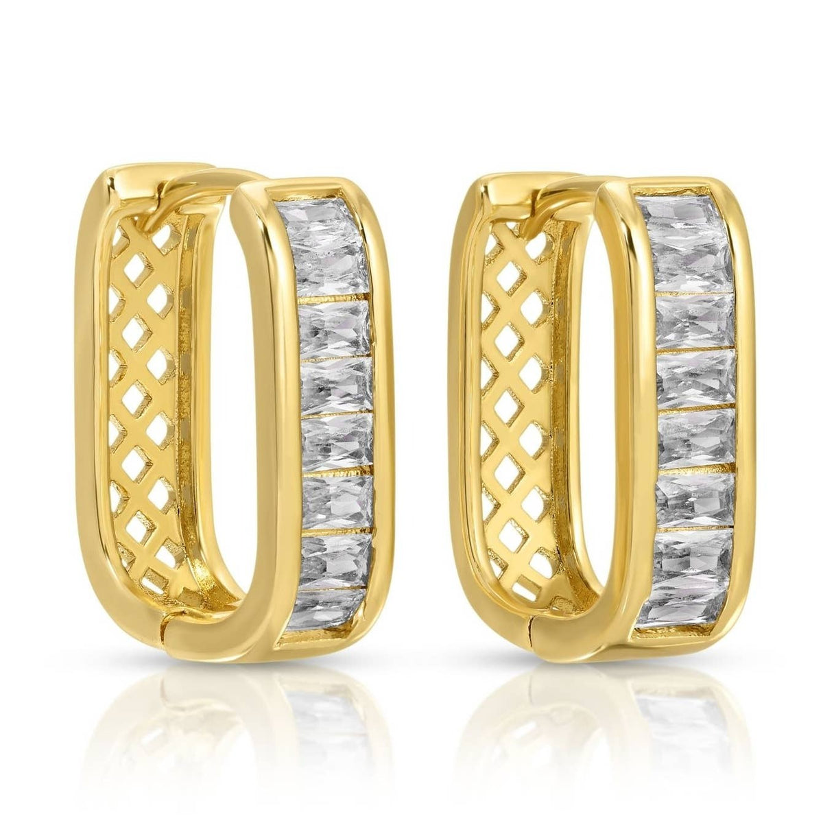 Large Baguette Oblong Cz Huggies