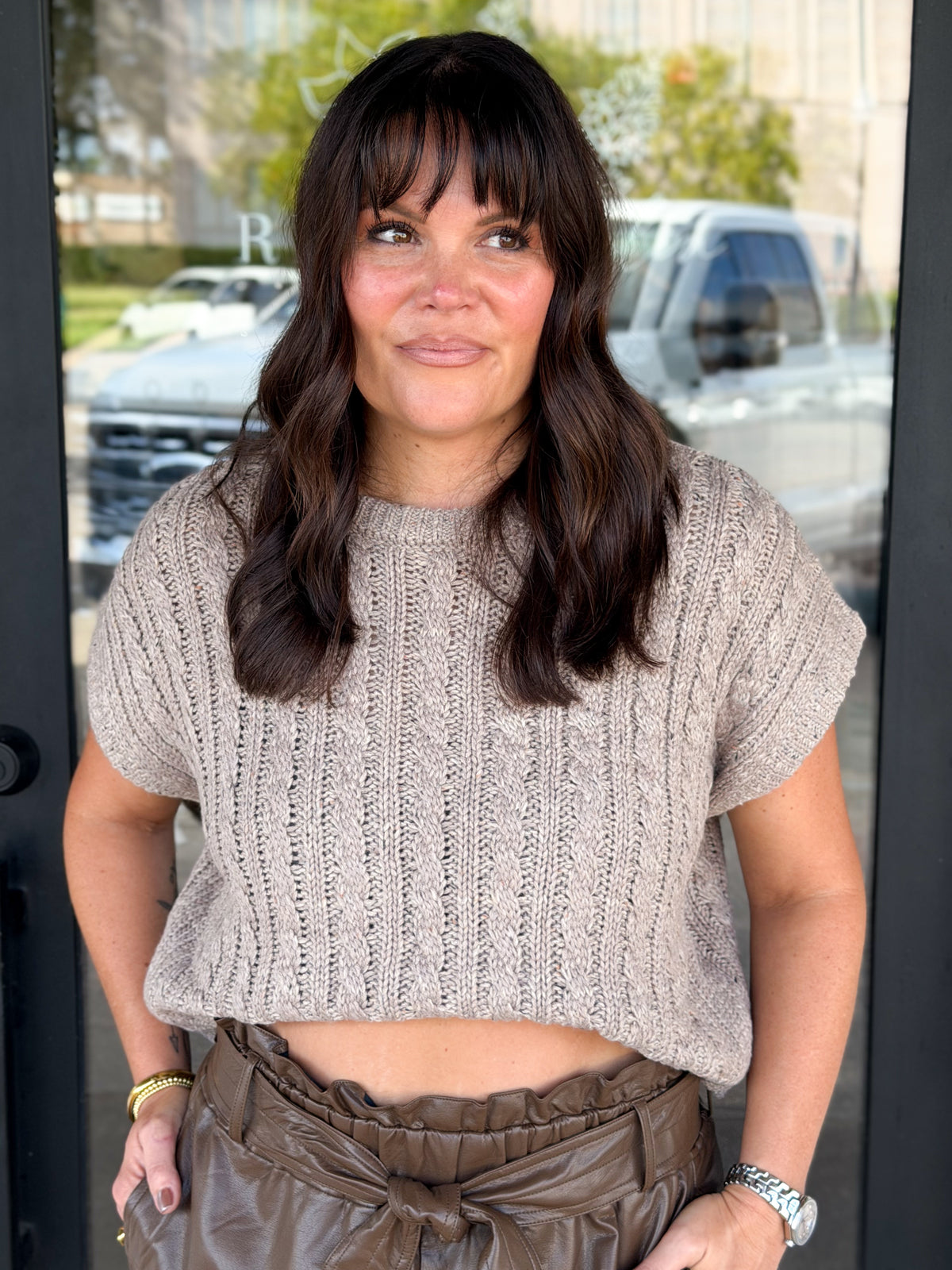 Effortless Cable Knit Sweater Tank