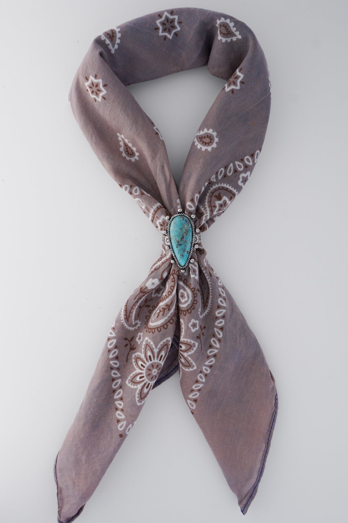 Western Stretch Scarf Slide-Blue Crescent