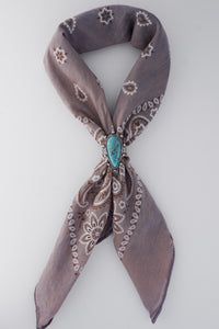 Western Stretch Scarf Slide-Blue Crescent