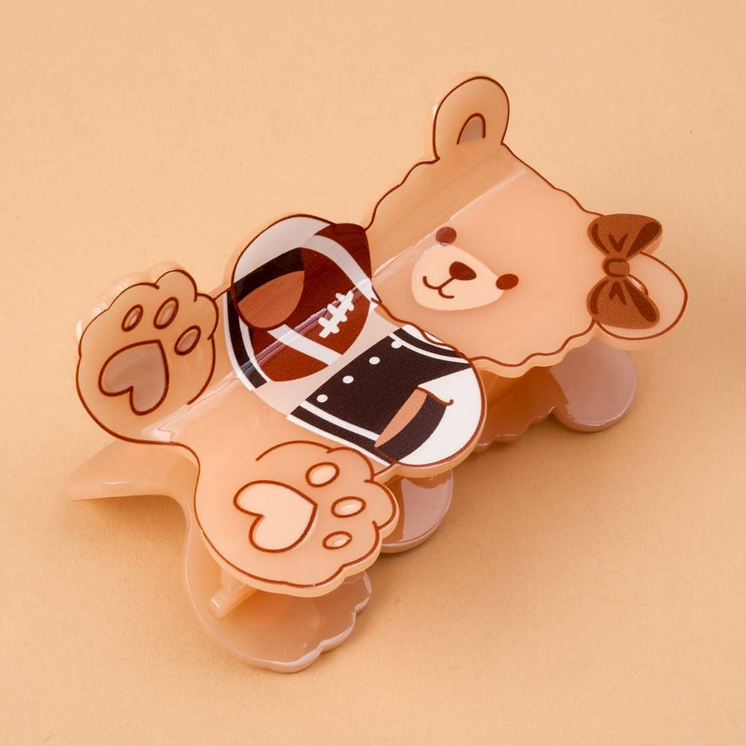 Teddy Bear/Football Hair Clip