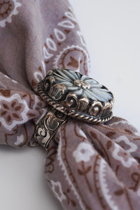 Silver Flower Scarf Ring