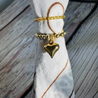 Gold Heart Bandana Stretch Charm