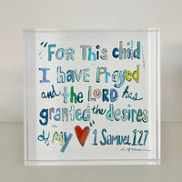 "1 Samuel 1:27 Verse" Acrylic Shelfie