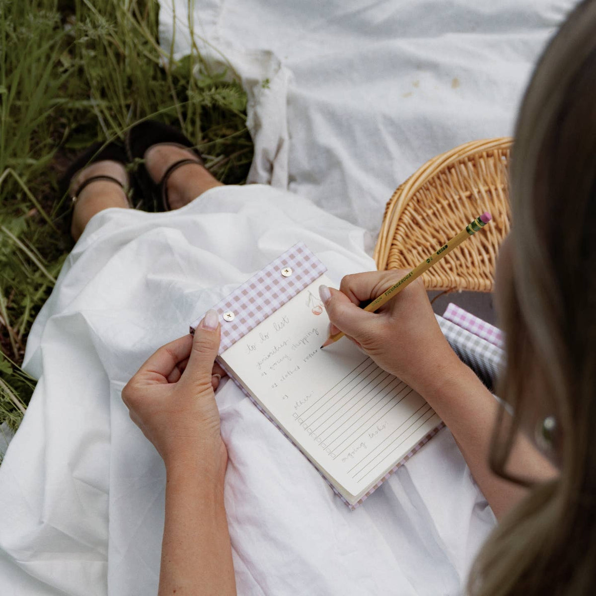 To-do List Notepad- Oatmeal Gingham