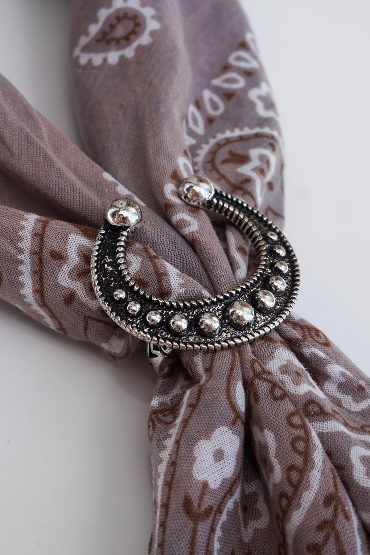 Western Stretch Scarf Slide-Horseshoe