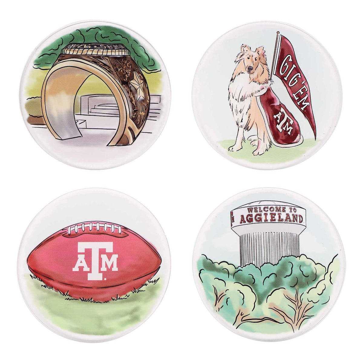 Texas A&M Coaster Set/4