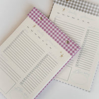 Daily Planner Notepad-Berry Pink Gingham