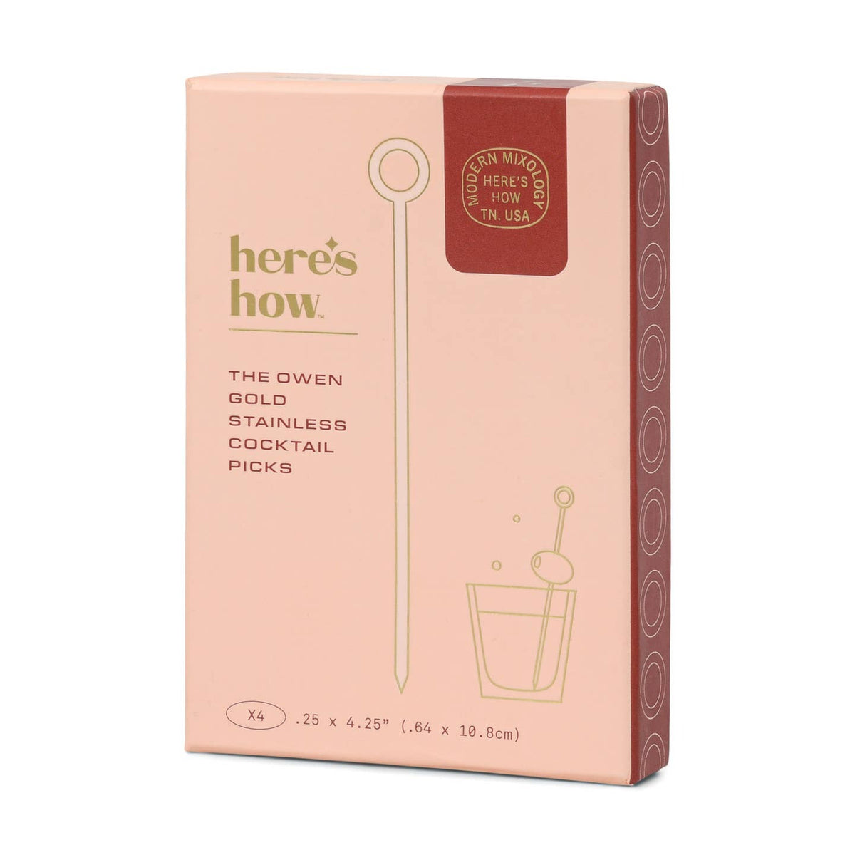 Owen Gold Cocktail Picks - Set of 4