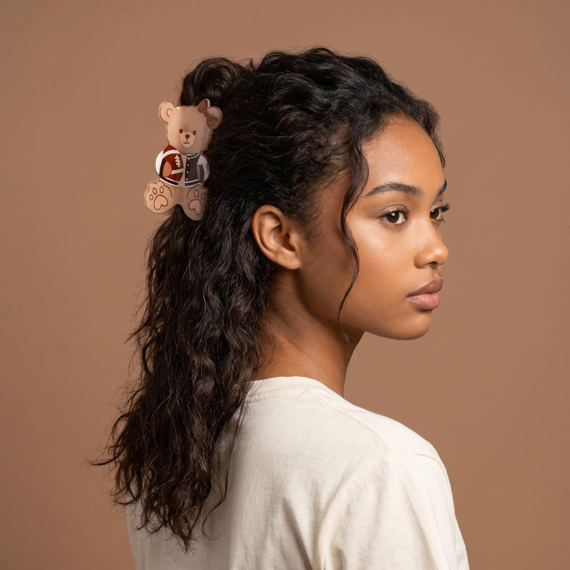 Teddy Bear/Football Hair Clip