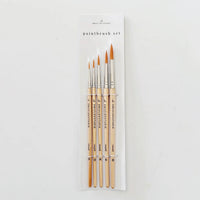 Watercolor Paintbrush Wood Brushes- Set of 5
