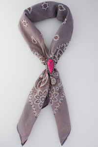 Western Stretch Scarf Slide- Pink Crescent