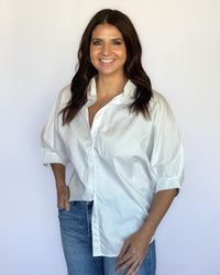 Luna Button Up Puff Sleeve Top