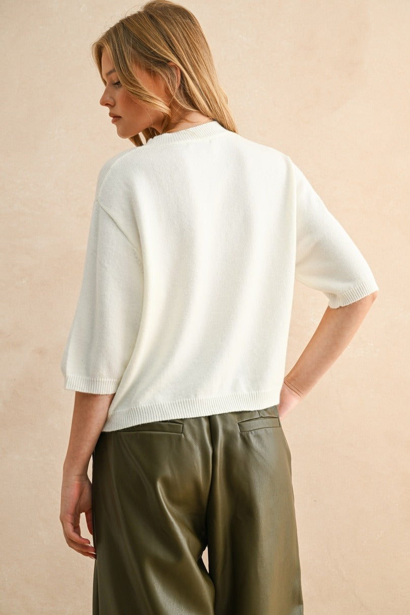 Mila Sweater Top - Off White