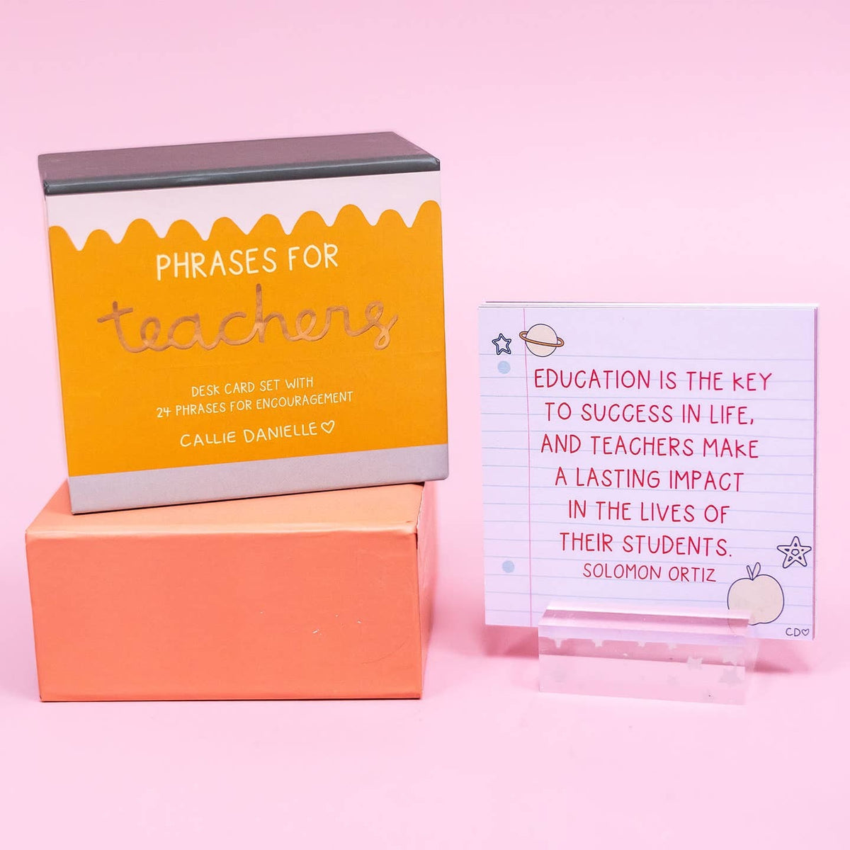 Phrases for Teachers Encouraging Desk Card Set