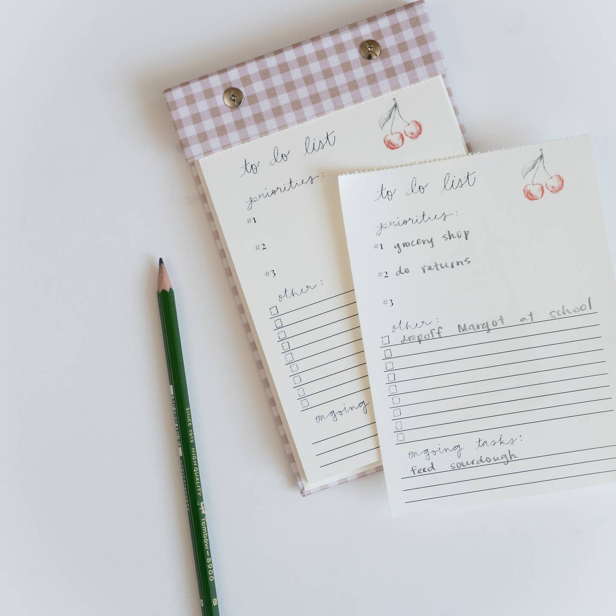 To-do List Notepad- Oatmeal Gingham