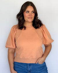 She's A Peach Puffed Sleeve Top