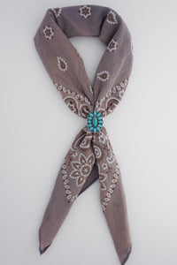 Turquoise Flower Cluster Concho Scarf Stretch Ring