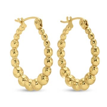 Beaded Latch Back Hoop Earrings
