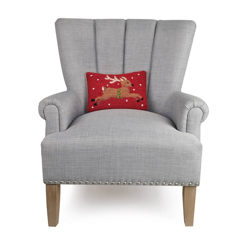 Reindeer w/Bells Hook Pillow