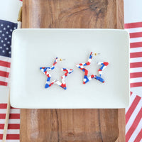 Star Hoops- Red, White,& Blue