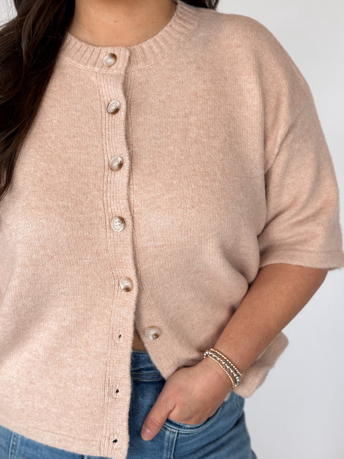 Hadlee Button Up Sweater - Ballet