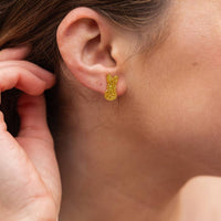 Glitter Bunny Peeps Studs- Yellow