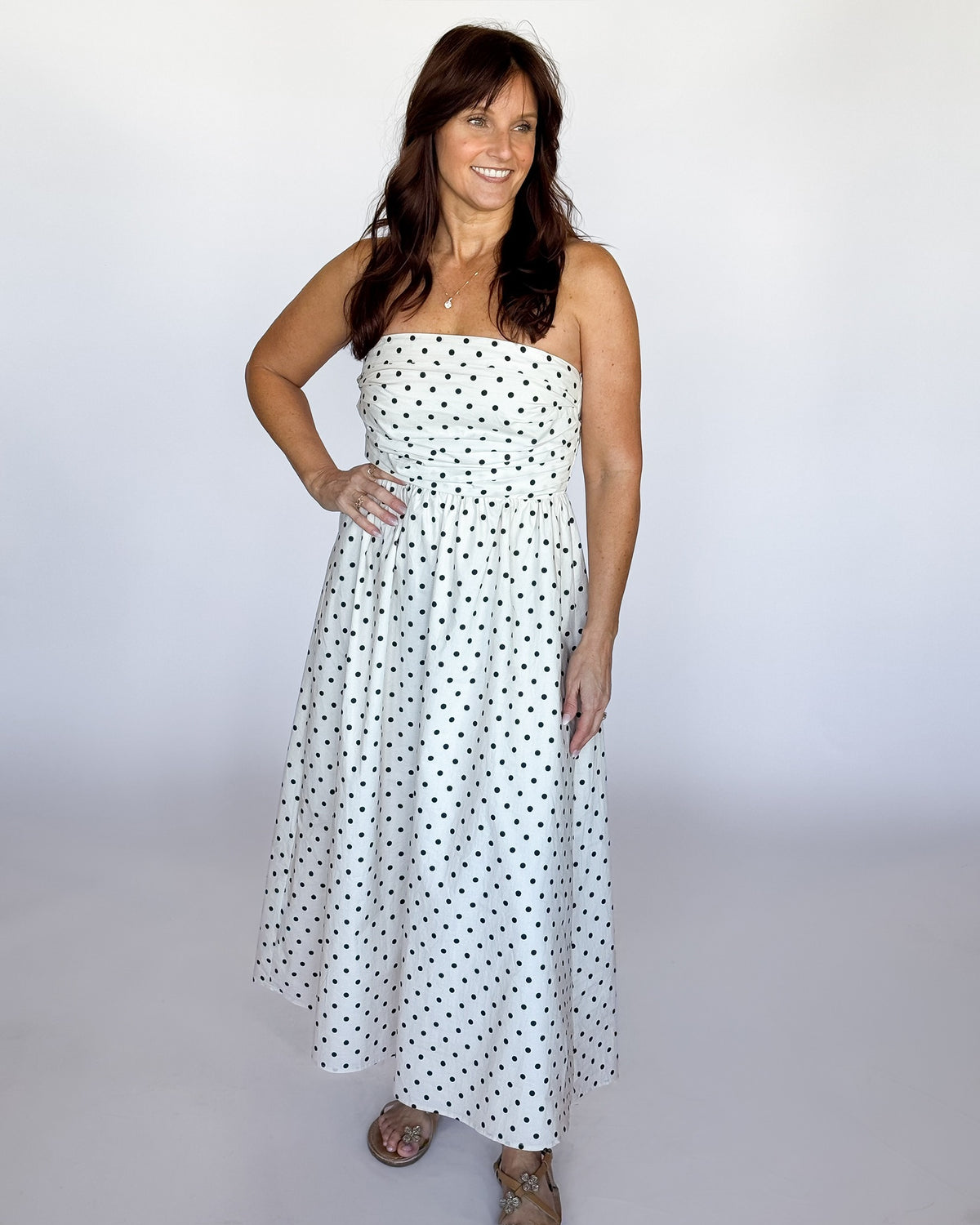 Dottie Dream Strapless Midi Dress